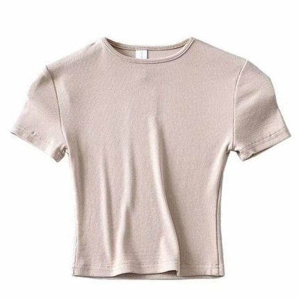Summer Chic O-Neck Crop Top Tee for Trendy Style