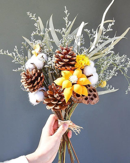 Eucalyptus and Daisy Dried Flower Hanging Arrangement - Natural Charm