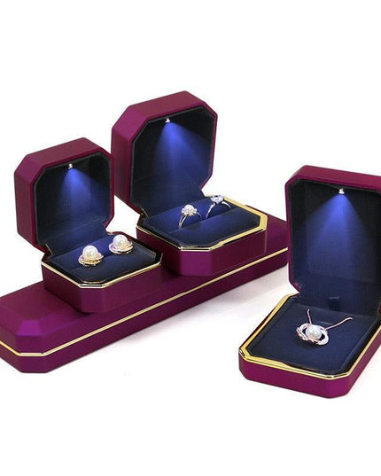 Luxury Velvet-Lined Jewelry Storage Boxes with Glossy Finish