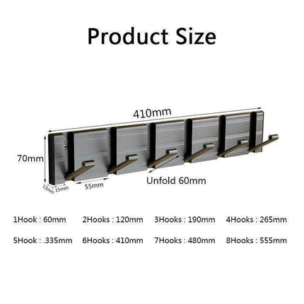 Modern Electroplated Aluminum Wall Hook Set - Elegant Storage Solution