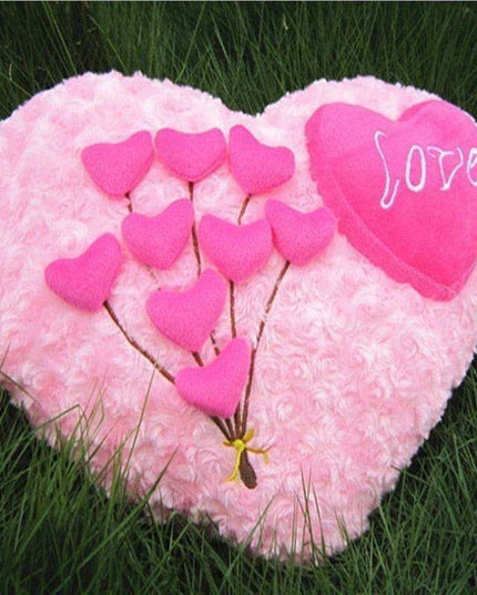 Luxurious Heart-Shaped Velvet Rose Plush Cushion - The Perfect Cozy Gift for Loved Ones
