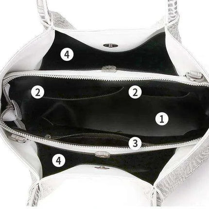 Luxurious Crocodile Pattern Leather Handbag for Stylish Women