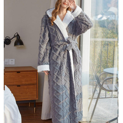 Plush Hooded Fleece Robe - Unisex Ultimate Comfort Loungewear