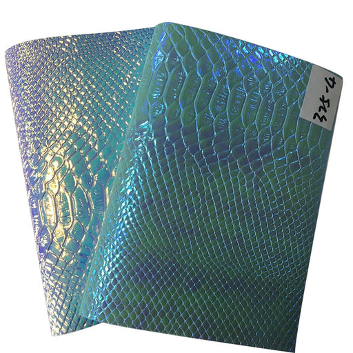 Embossed Holographic Crocodile Faux Leather Sheet - Versatile Crafting Material
