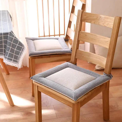 Square Linen Chair Cushion - Japanese Style Seat Pad for Ultimate Comfort