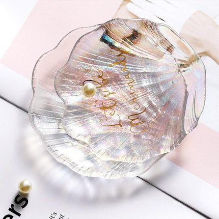 Seashell-Inspired Crystal Glass Jewelry Organizer - Chic and Elegant Storage Solution