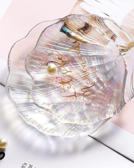Seashell-Inspired Crystal Glass Jewelry Organizer - Chic and Elegant Storage Solution