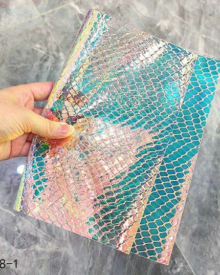 Iridescent Rainbow Snakeskin Holographic PVC Craft Fabric - Perfect for Artistic Creations
