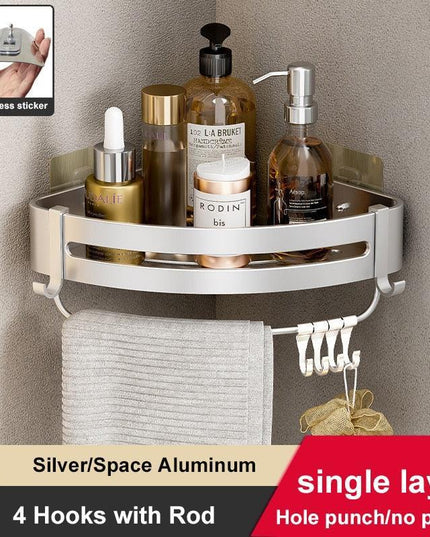 Aluminum Corner Shelf Rack with Versatile Dual Installation Options