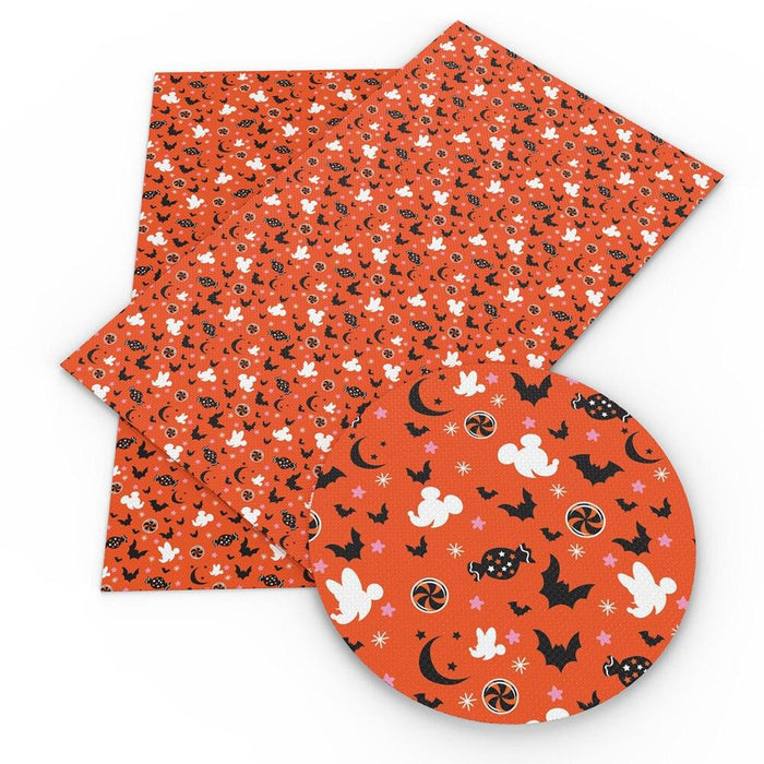 Mickey Mouse Halloween Synthetic Leather Sheets - Spooky Crafters' Dream