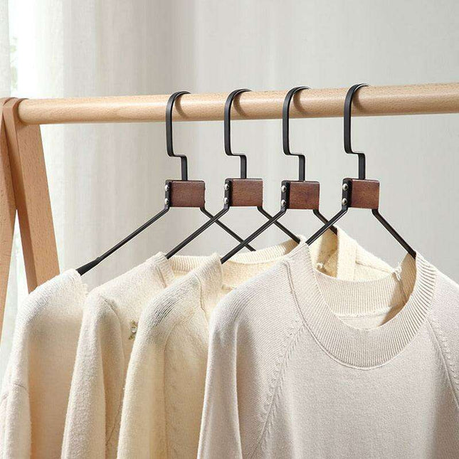 Chic Wooden Hanger Set with Wide Shoulders for Stylish Closet Storage