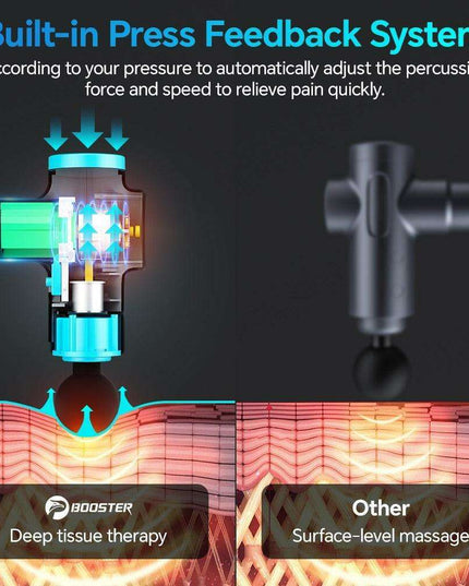 BOOSTER M2-12V LCD Massage Gun Package with Global Shipping and One-Year Warranty