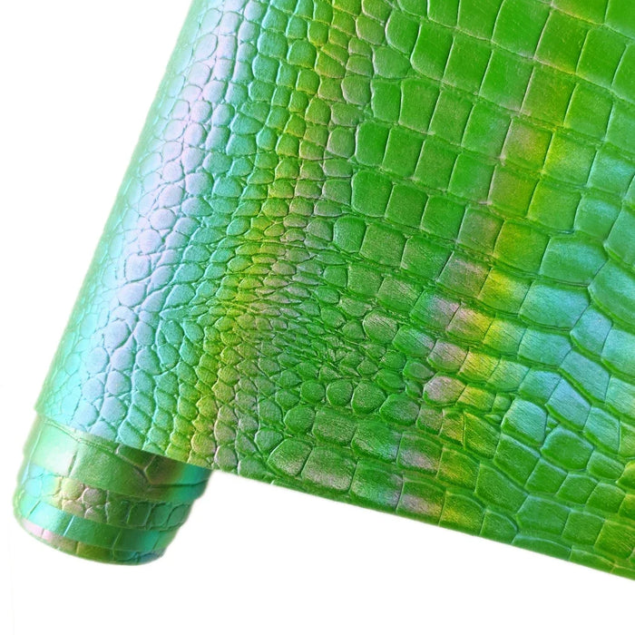 Iridescent Crocodile Metallic Leather Crafting Roll