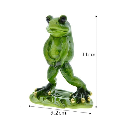 Whimsical Green Frog Resin Desk Ornament - Enchanting Home Decor