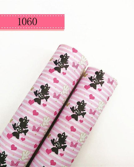 Cartoon-Inspired Faux Leather Craft Rolls - Set of 2 - 20x134cm Each