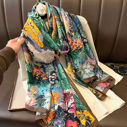 Elegant Summer Botanica Silk Scarf: Effortless Chic for Your Wardrobe