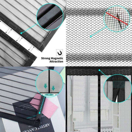Reinforced Magnetic Bug Screen Door with Auto-Close for Extra-Wide Openings