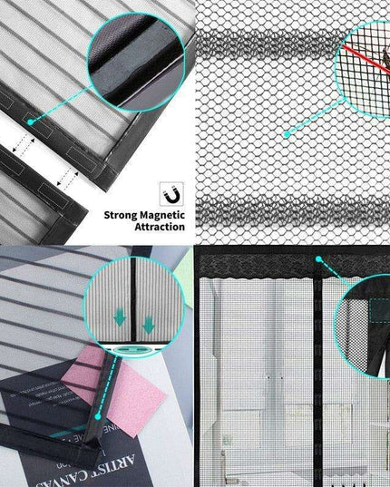Reinforced Magnetic Bug Screen Door with Auto-Close for Extra-Wide Openings