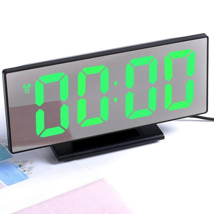Curved Screen LED Digital Alarm Clock with Temperature and Snooze Function-Home Décor›Decorative Accents›Desk Décor›Clocks›Alarm Clocks-Très Elite-HKWC129-BlackGreen-China-Très Elite