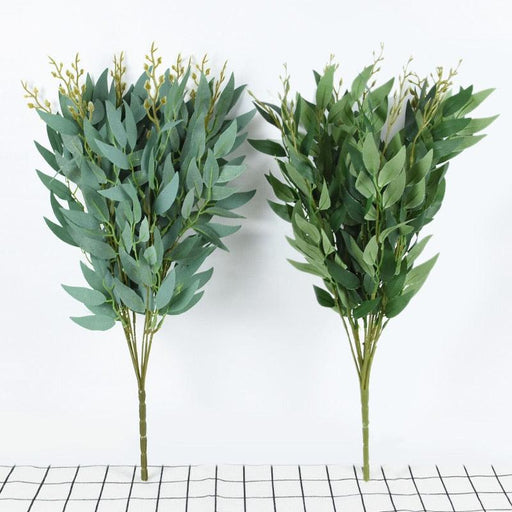 Green Willow Leaf Artificial Silk Bouquet for Home and Wedding Decoration