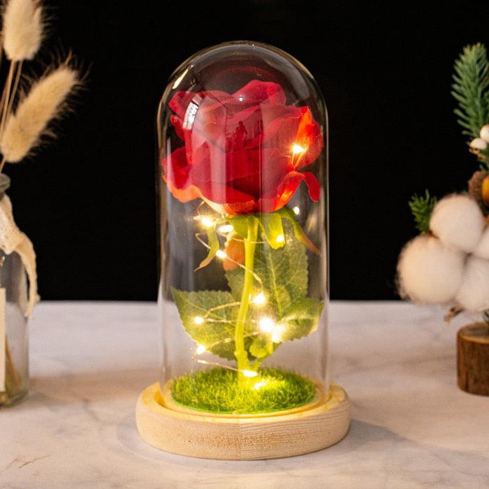 Elegant Simulated Rose Glass Dome - A Touch of Luxury for Your Home