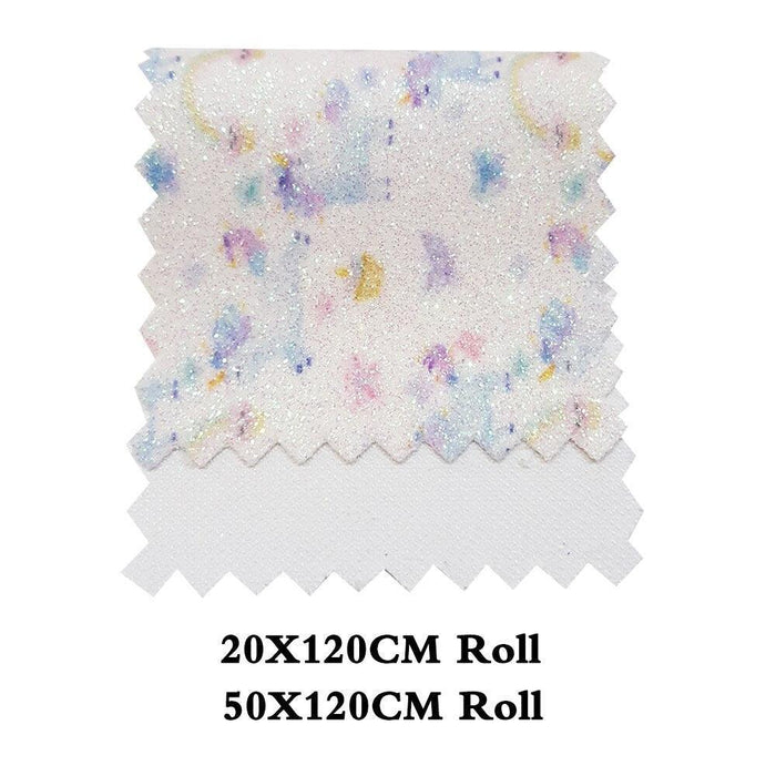 Enchanted Butterfly Unicorn Fantasy Glitter Synthetic Leather Roll - Crafting Material for Personalized Hair Accessories