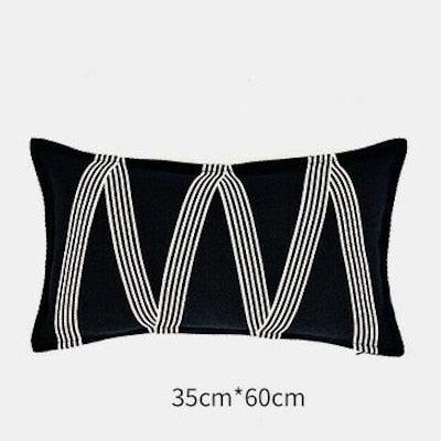 Geometric Dual-Pattern Pillow Cover