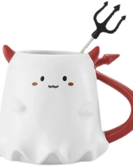 Fiery Fiendish Ceramic Mug Set for Halloween