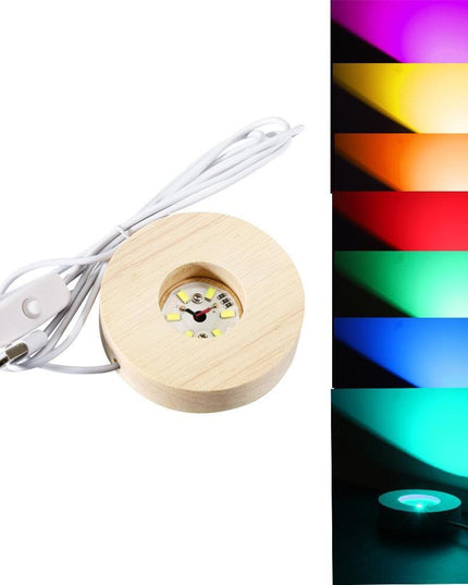 Artistic LED Wooden Nightlight Display Stand for Creative Showcases