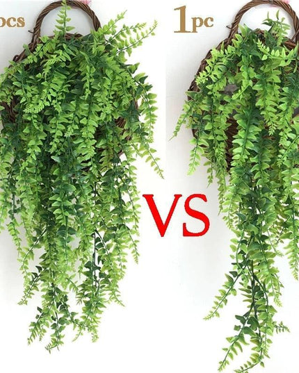 Lifelike Persian Fern Faux Hanging Plant Duo - Chic Greenery for Home and Event Decor
