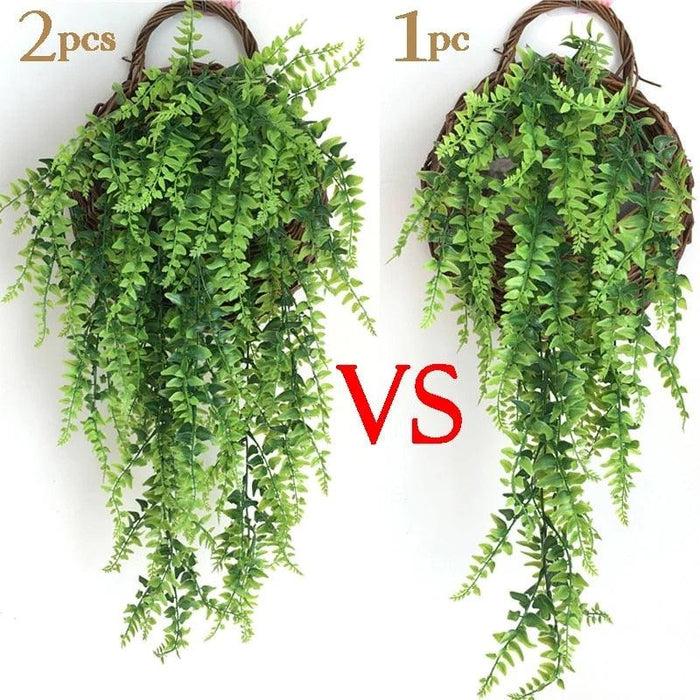 Elegant Persian Fern Faux Hanging Plant Set - Stylish Greenery for Home Decor and Occasions