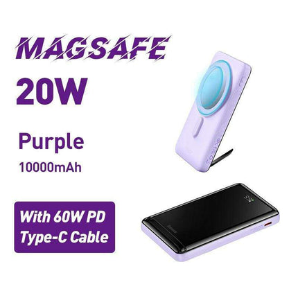 Mag-Safe 20W Magnetic Power Bank with 10000mAh Capacity and Adjustable Stand for Rapid Charging