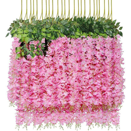 36-Piece Realistic Wisteria Floral Vines for Elegant Weddings and Home Decor