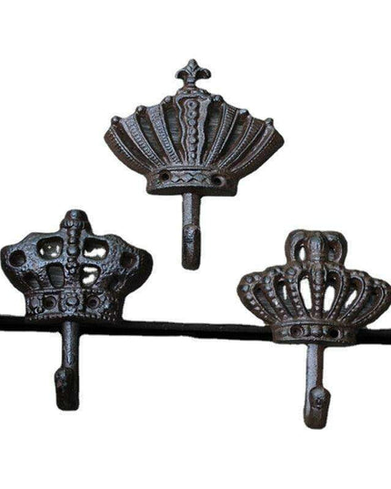 Vintage Royalty Cast Iron Crown Coat Hook - Timeless Home Accent