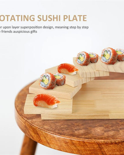 Elegant Japanese Wooden Serving Platter - Perfect for Sushi, Dim Sum, and Desserts
