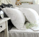 Elegant Ivory Lace Pillowcase Set - Premium Waterproof Faux Suede Fabric with Ruffles