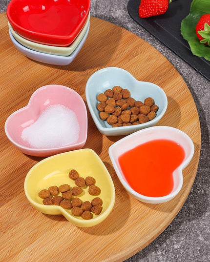 Romantic Heart-Shaped Ceramic Sauce Dish Set - Elegant Dining Accessories