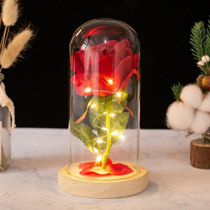 Elegant Simulated Rose Glass Dome - A Touch of Luxury for Your Home
