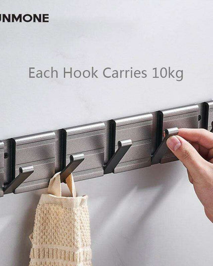 Stylish Grey Aluminum Wall Hooks for Modern Home Organization