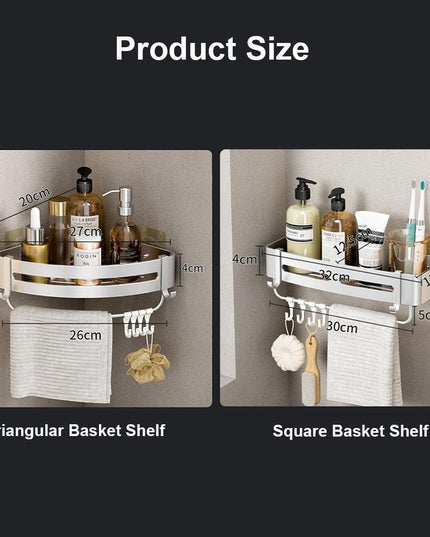 Aluminum Corner Shelf Rack with Versatile Dual Installation Options