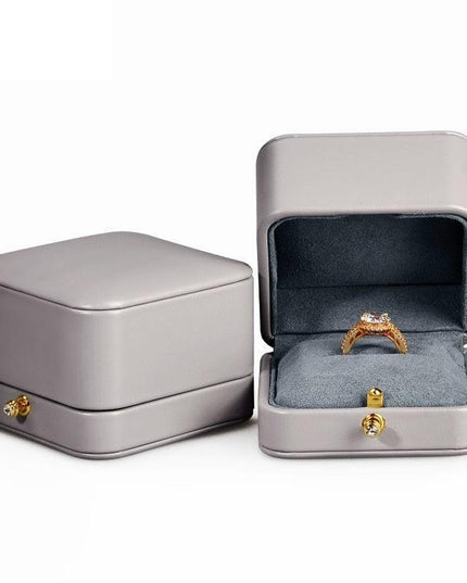 Luxurious Grey Jewelry Organizer with Elegant Buckle Closure