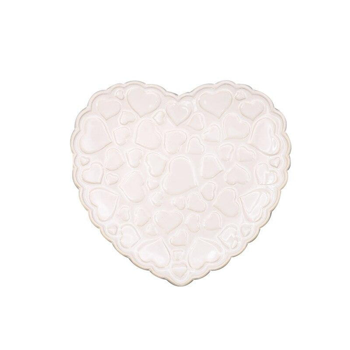 Sophisticated French Ceramic Plate Set featuring Court Floral Relief Design