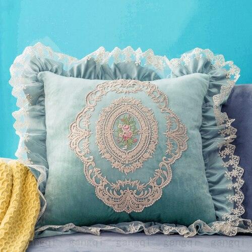Elegant Vintage Lace Square Pillowcase - Luxurious Cushion Cover