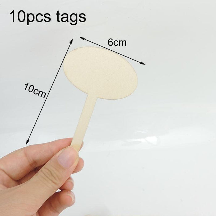 Eco-Friendly Wooden Plant Tags Set - 10 T-Type Labels with Marker Pen