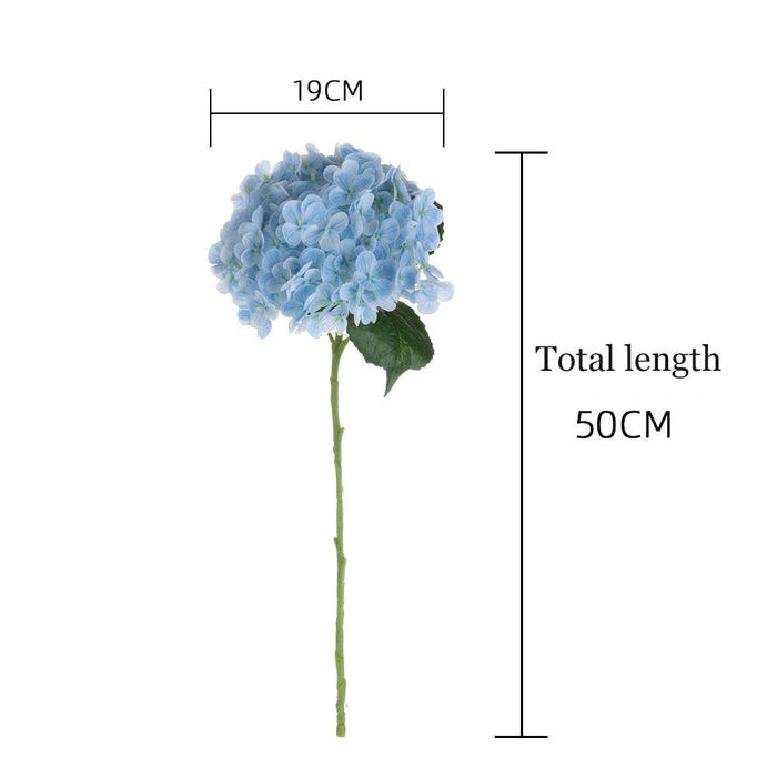 Elegant Latex Film Hydrangea Stem - Premium Artificial Blossom for Home Decor & Special Occasions (19.7" Height)