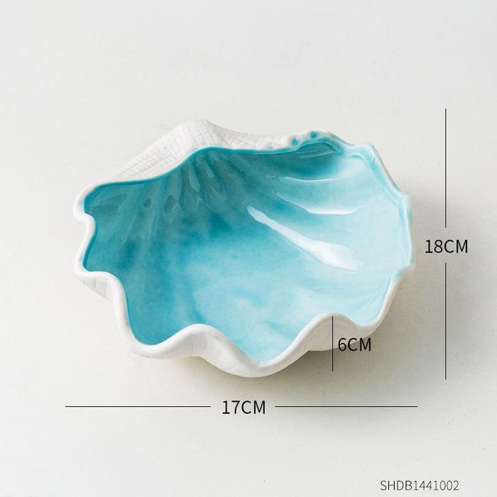 Coastal Chic Ceramic Sea Shell Decor Set for Mediterranean-inspired Interiors