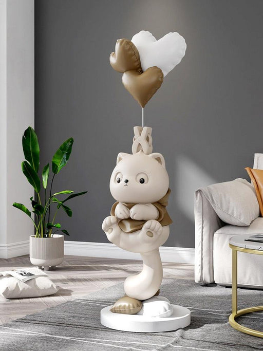 Whimsical Handmade Cat Sculpture for Home Decor