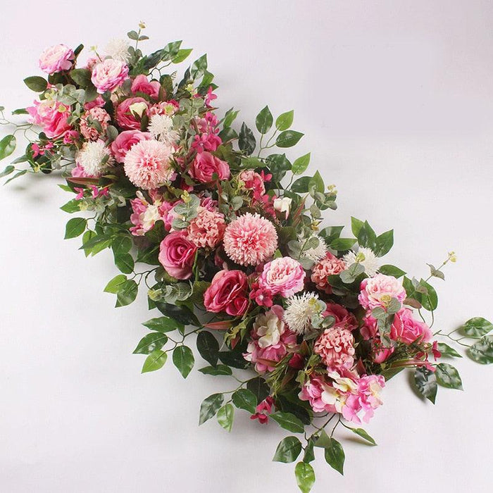 Elegant Floral Silk Peonies Rose Flower Wall Arch Set for Wedding Decor