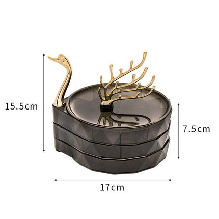 Elegant Swan 3-Tier Jewelry Display and Organizer Stand