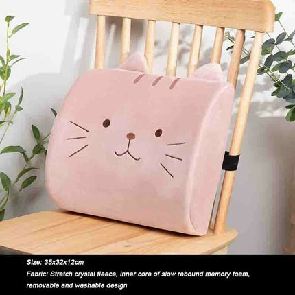 Adorable Cartoon Cat Memory Foam Desk Cushion - Ergonomic Comfort for Your Workspace